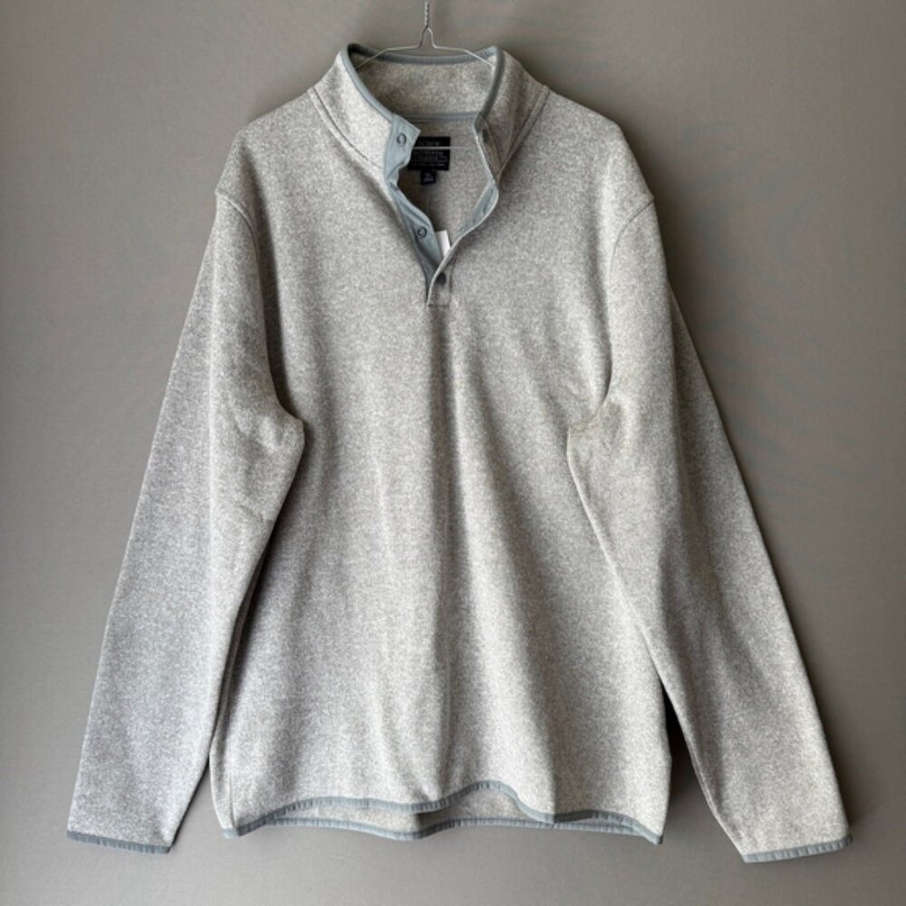 J.Crew sz XL beige gray fleece pullover NWT‎